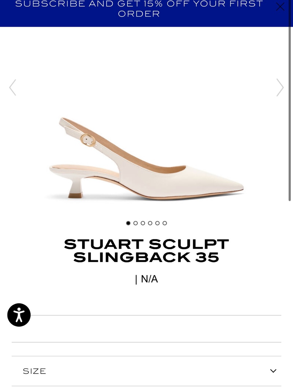 Stuart Weitzman Sculpt Slingback Pump in Ivory ( sold out shoe)